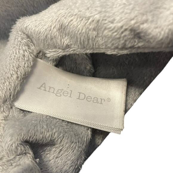 Angel Dear Elephant Lovey Security Blanket Plush Stitched Eyes Nursery Gray 12" - Picture 7 of 11